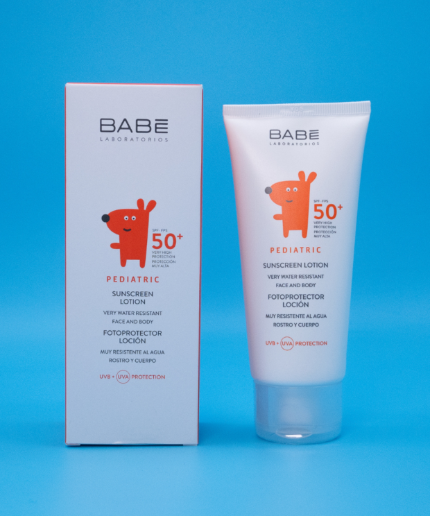 Дитячий сонцезахисний лосьйон для обличчя та тіла SPF50+ Babe Laboratorios Pediatric 100 мл у м Рівне
